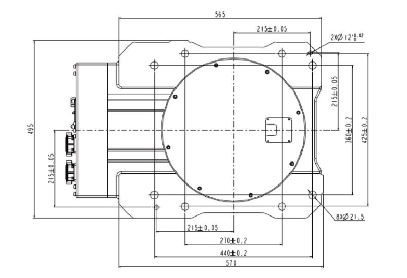 MOUNTING DIMENSION OF ROBOT BASE VBR70-2000